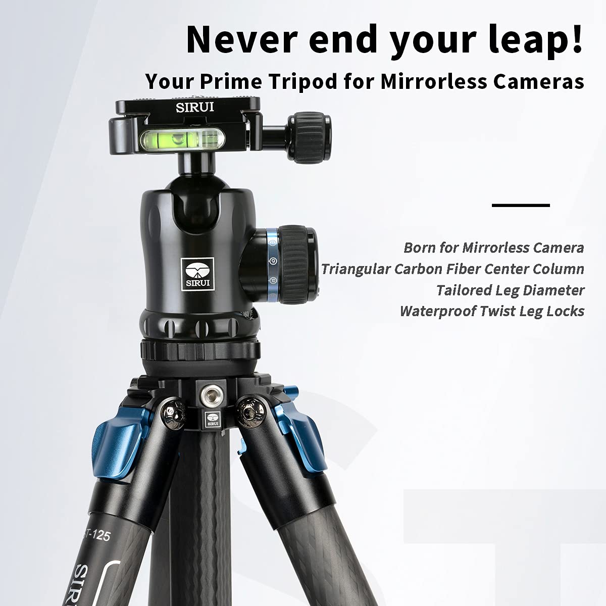 Sirui St Carbon Fiber Tripod Kits With Triangular Center Column (St125+K10X)